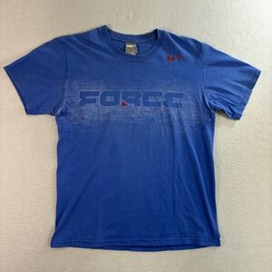 Y2K Nike Force T Shirt Mens M Blue Graphic Swoosh Basketball Athletic Sportswear